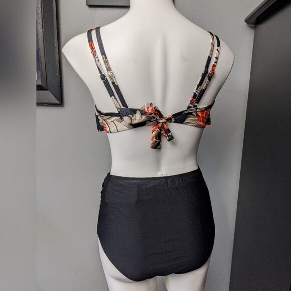 Nwt Tropical Floral Print Flutter Bikini Medium - Picture 2 of 6